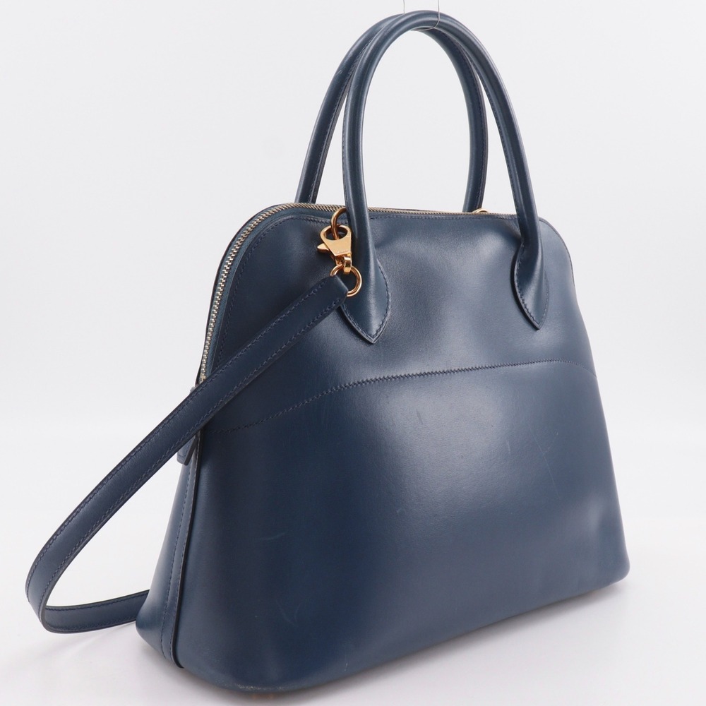 Hermes Bolide 31 Handbag, 2-Way Shoulder Bag x Veau Tadelakt Blue Marine, 199... - Picture 3 of 16